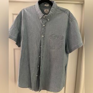 XL J crew light blue chambray short sleeve button down shirt